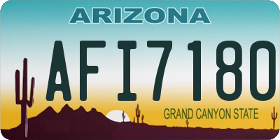 AZ license plate AFI7180