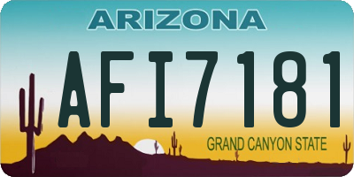 AZ license plate AFI7181