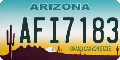 AZ license plate AFI7183