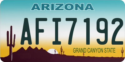 AZ license plate AFI7192