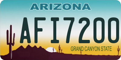 AZ license plate AFI7200