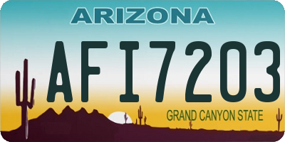 AZ license plate AFI7203
