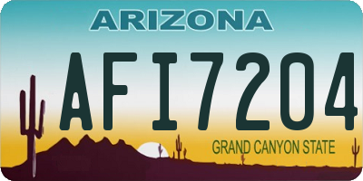 AZ license plate AFI7204