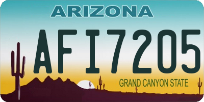 AZ license plate AFI7205