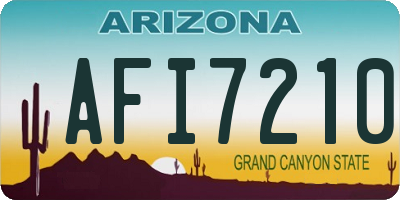 AZ license plate AFI7210