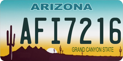 AZ license plate AFI7216