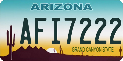 AZ license plate AFI7222