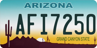 AZ license plate AFI7250