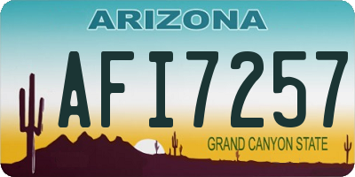 AZ license plate AFI7257