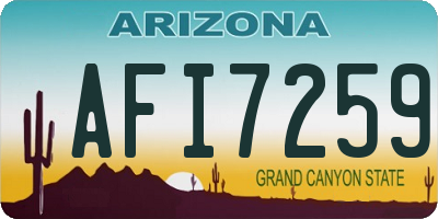 AZ license plate AFI7259