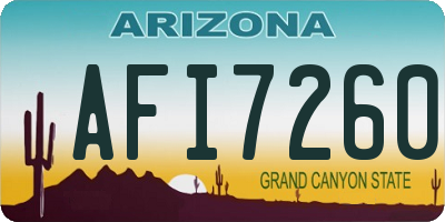 AZ license plate AFI7260