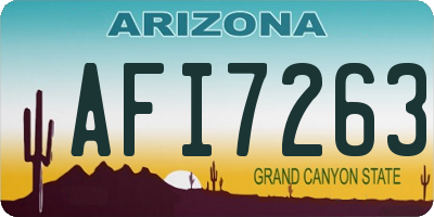 AZ license plate AFI7263