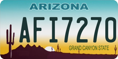 AZ license plate AFI7270