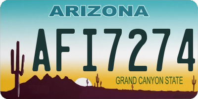 AZ license plate AFI7274