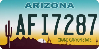 AZ license plate AFI7287