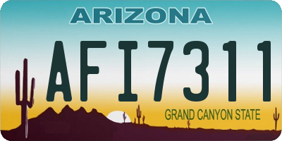 AZ license plate AFI7311