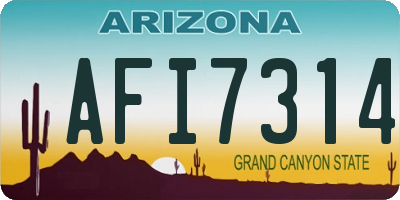 AZ license plate AFI7314