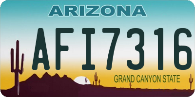 AZ license plate AFI7316