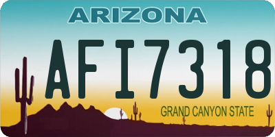 AZ license plate AFI7318