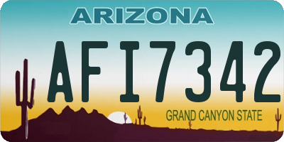 AZ license plate AFI7342