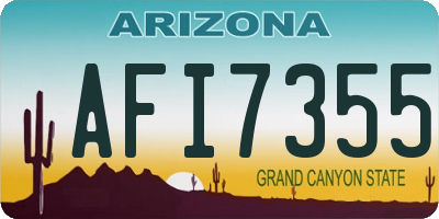 AZ license plate AFI7355