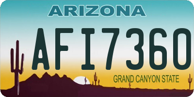 AZ license plate AFI7360