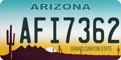 AZ license plate AFI7362