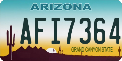 AZ license plate AFI7364