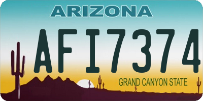 AZ license plate AFI7374