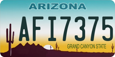 AZ license plate AFI7375