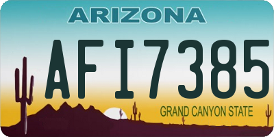 AZ license plate AFI7385