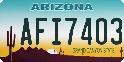 AZ license plate AFI7403