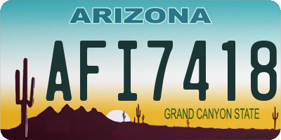 AZ license plate AFI7418