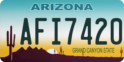 AZ license plate AFI7420