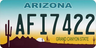 AZ license plate AFI7422