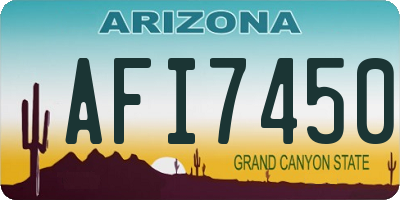 AZ license plate AFI7450