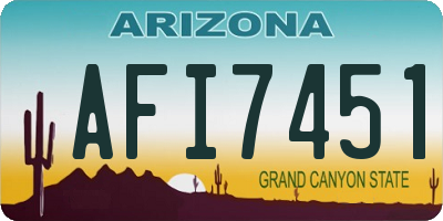 AZ license plate AFI7451