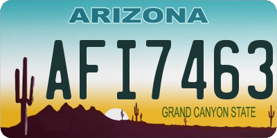 AZ license plate AFI7463