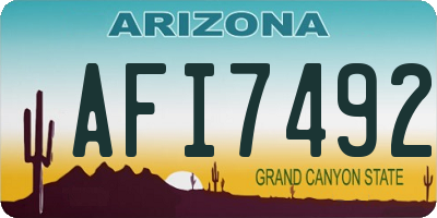AZ license plate AFI7492