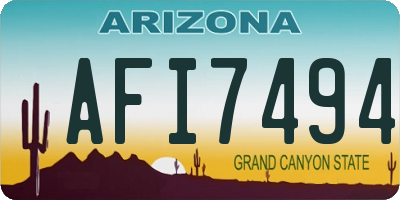 AZ license plate AFI7494