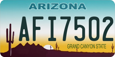 AZ license plate AFI7502