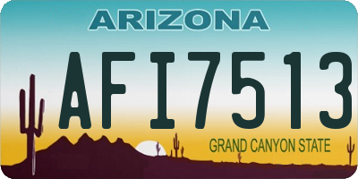 AZ license plate AFI7513
