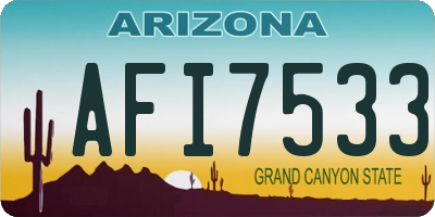 AZ license plate AFI7533