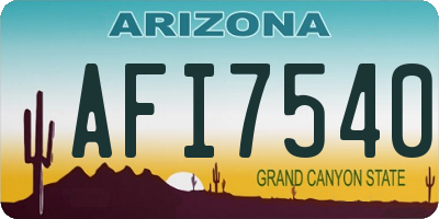 AZ license plate AFI7540