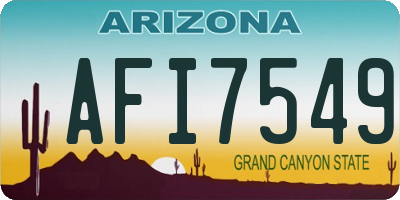 AZ license plate AFI7549