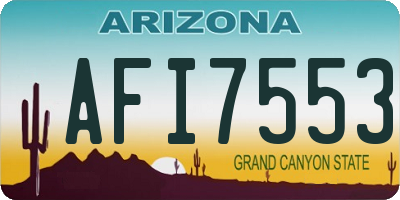 AZ license plate AFI7553