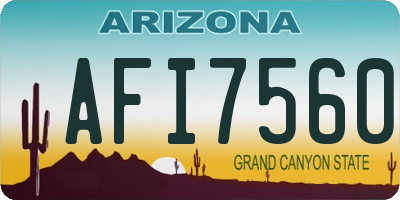 AZ license plate AFI7560