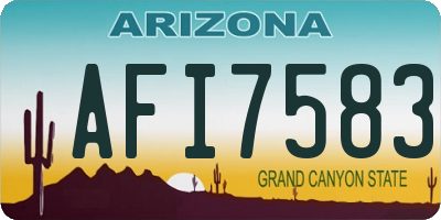 AZ license plate AFI7583