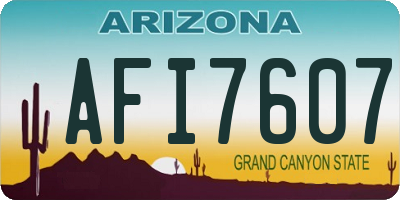 AZ license plate AFI7607