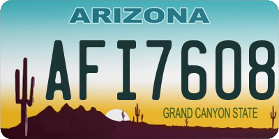 AZ license plate AFI7608